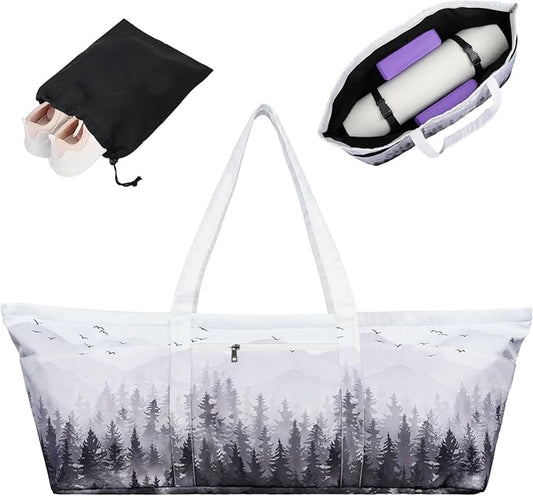 Yoga Mat Bag Yoga Mat Carrier with Shoes Compartment & Wet Pocket Pilates Bag with Zipper Pockets & Yoga Mat Holder Strap Yoga Bags and Carriers Fits All Your Stuff