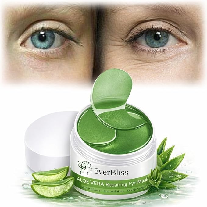 Under Eye Mask Aloe Vera – 60 Pairs Eye Patches for Dark Circles & Puffy Eyes – Hydrating Eye Mask