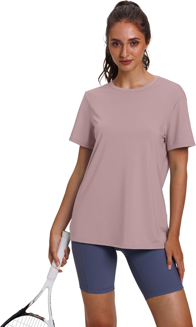 OFEEFAN Workout Tops for Women UPF 50+ Breathable Quick Dry Loose Fit T Shirt Outdoor Yoga Running Hiking Gym Tee Top