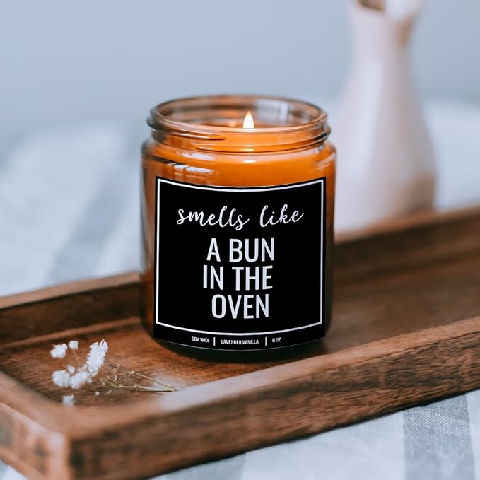 You Nique Designs Pregnancy Announcement Candle for Grandparents Dad Family Uncle Aunt, 9 Oz, Pregnancy Reveal to Parents, White All Natural Soy Vegan Aromatherapy Candles (Lavender & Vanilla A)