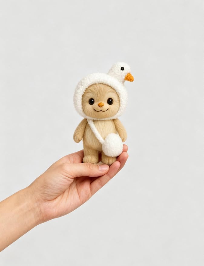 17cm Doll Clothes Outfit (No Doll), Stylish Cute Plush Doll Clothes with Designer Accessories, Clothes for 17cm Dolls, White Swan Style