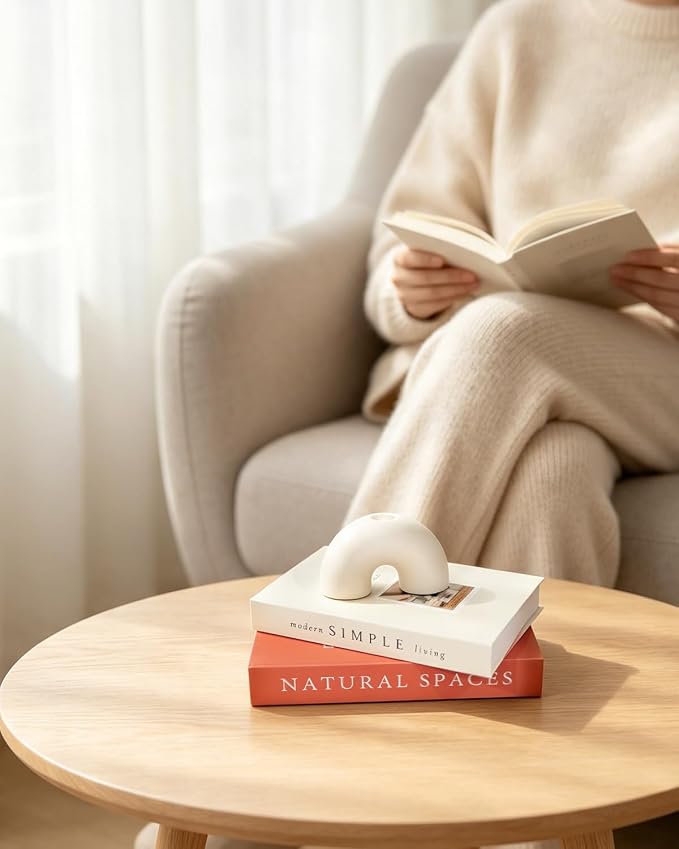 Decorative Books, Coffee Table Decor, 2 Linen Faux/Fake Books with Farmhouse Beads for Home Decor, Bookself, Entryway, Mordern Room Decor Aesthetic (Red - Beige)