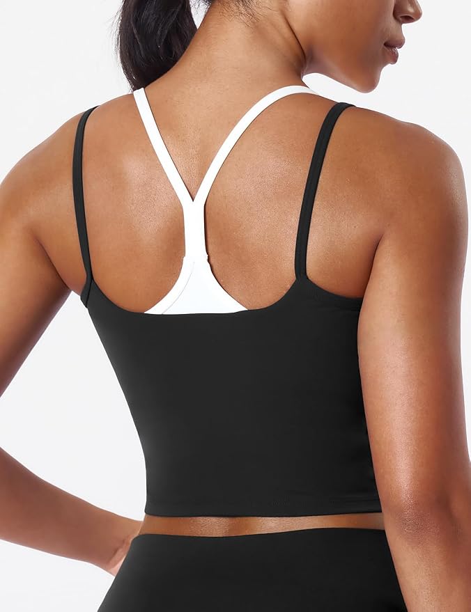 K-Swiss Tank Tops for Women - Color Block Double Lined with Built in Bra Yoga Running Gym