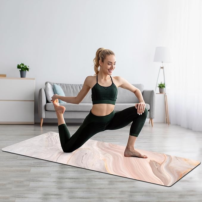FOLAI Extra Thick Yoga Mat 6mm，pilates mat thick - Non-Slip Exercise Mat for HIIT, Pilates & Home Workouts & Workout with Free Carry Strap