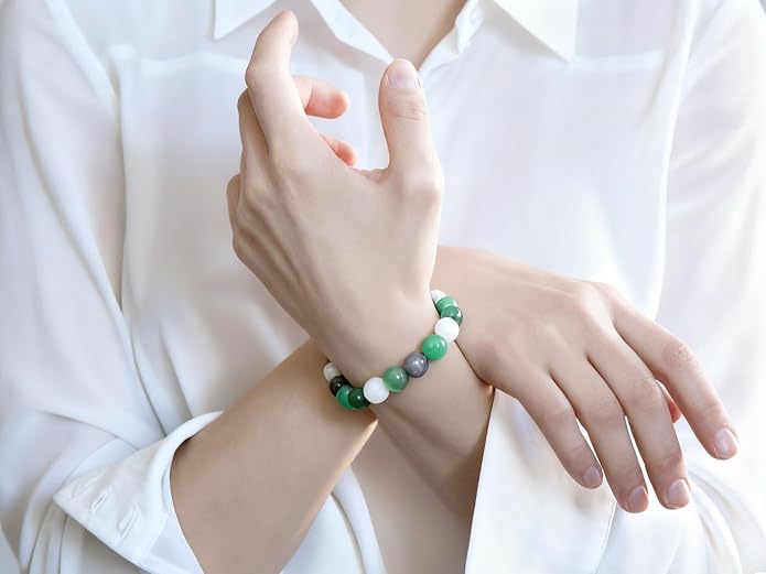 MAIBAOTA Healing Crystal Bracelet for Women Empath Protection & Safe Travel & Anxiety Relief Bracelet - New Beginnings Lucky Charms for Travel/New Job/Next Chapter