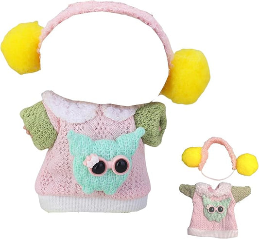 ‌Premium Knit Doll Clothing Set(NO Doll) - Soft Stretch Fit for 15cm/17cm Collectible Figures Multi-Style Outfits Stylish Miniature Clothes & Accessories Costume (Green)