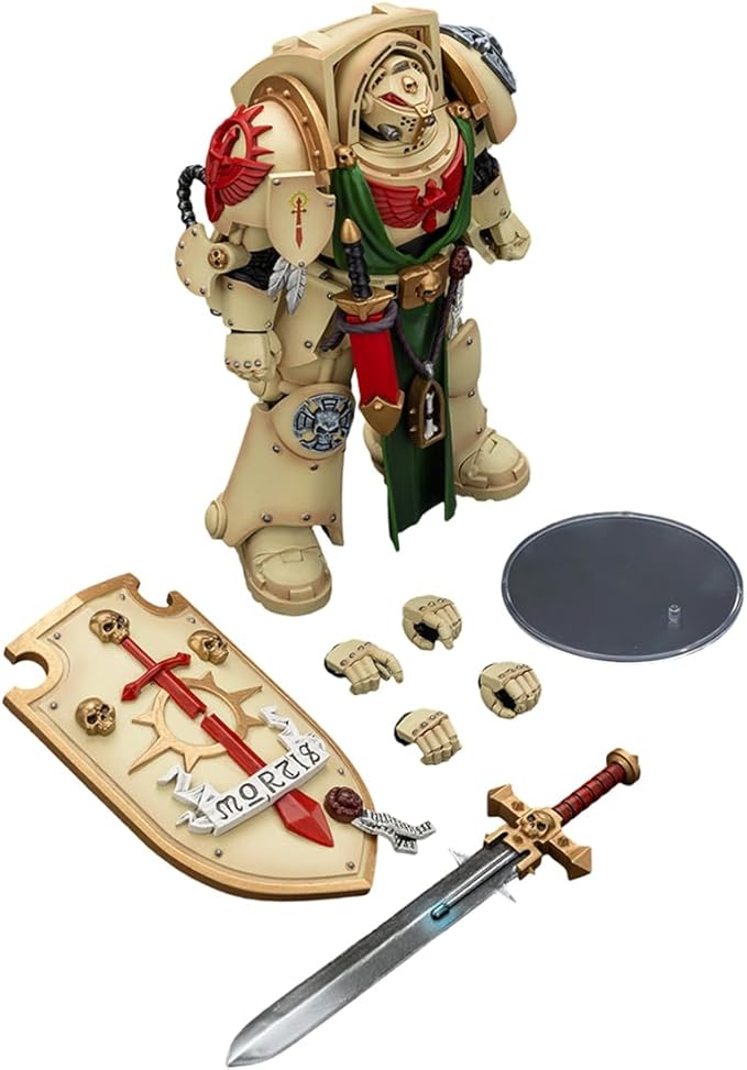 JOYTOY Warhammer 40,000 1/18 Action Figure Dark Angels Deathwing Knight 3 with Power Sword and Storm Shield Collection Models Birthday Gifts 15Age+ Pre-Order