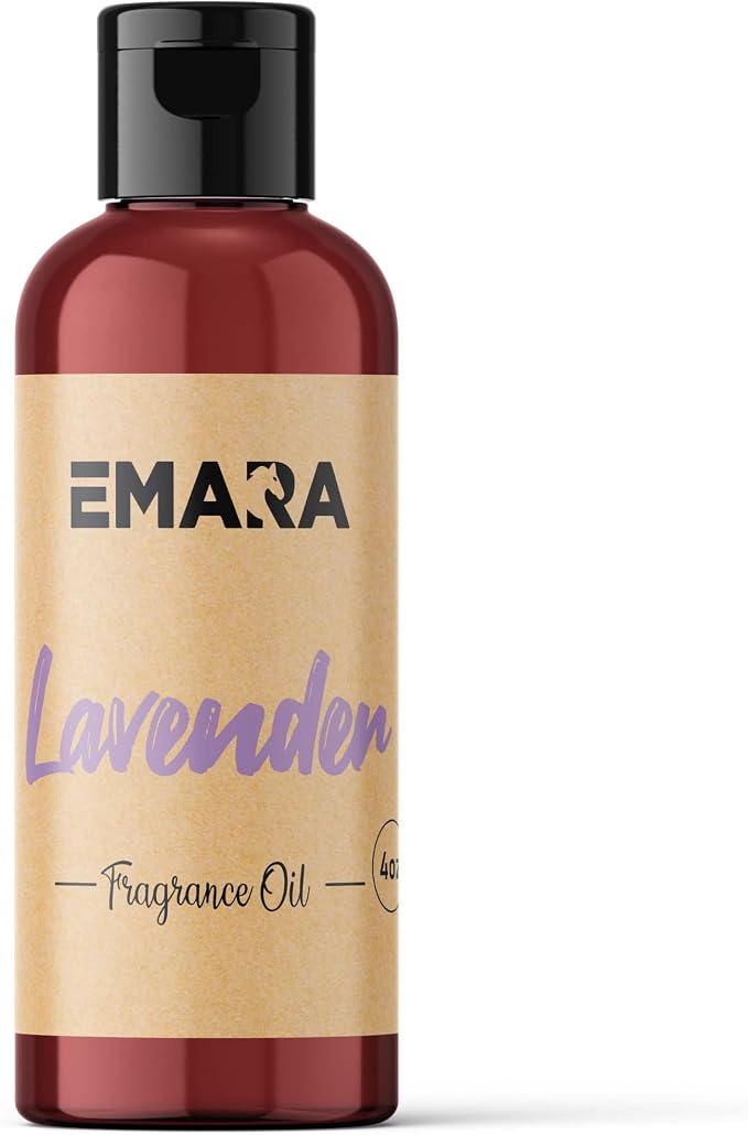 EMARA All Natural Herbal Lavender Essential Oil for Diffusers, Skin Care, Aromatherapy Fragrance Oil, Organic Therapeutic Grade 4 fl oz