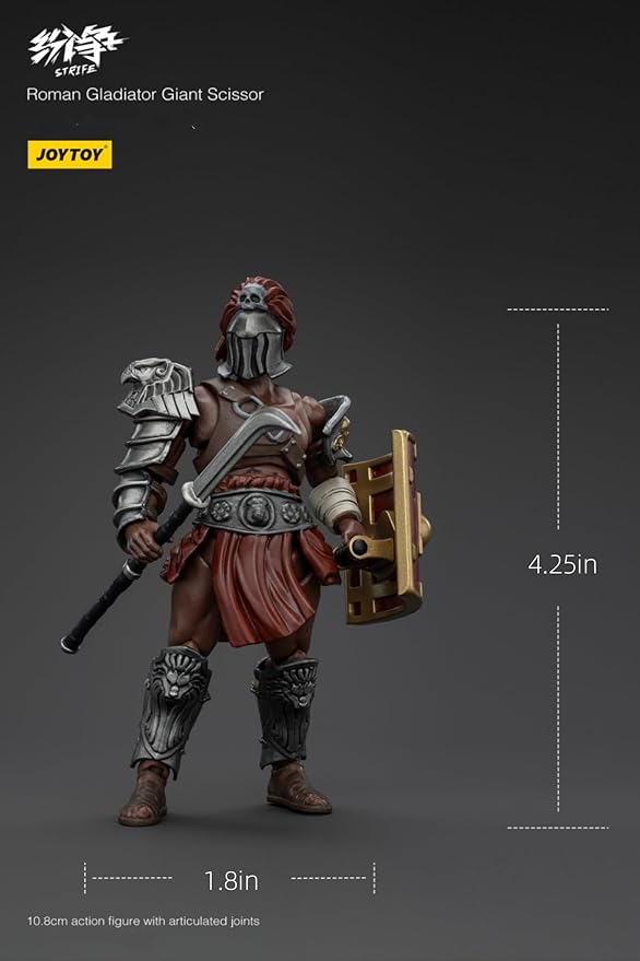 JOYTOY 1/18 Strife Roman Gladiator Giant Scissor Collector's Edition Action Figure-4.25in