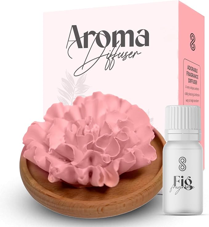 HOME ARCHIVE Aroma Diffuser with Aromatherapy Fragrant Oil Diffusers for Home Room Decor Fig Fragrance (Carnation Flower (Pink))