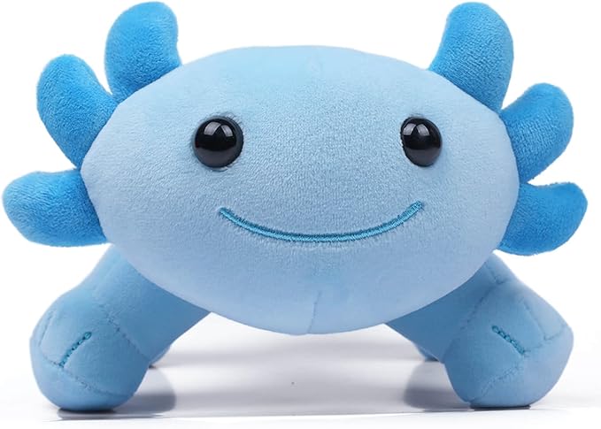 Axolotl Plush Toy, 10.8” Soft Cute Axolotl Stuffed Cotton Plush Pillow Kawaii Salamander Animal for Boys Girls Kids Gift (Blue)