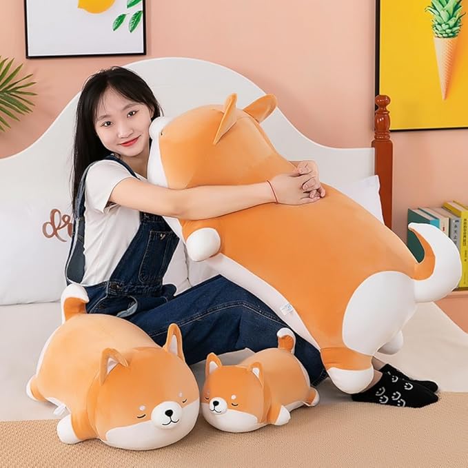 Giant Plush Shiba Inu Toy Pillow 4.6Lb Stuffed Animal Dog Akita Plush Pillow Toy Hugging Pillow for Kids and Girls(85cm/33.4in)