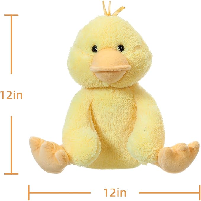 Apricot Lamb Toys Plush Yellow Duck Stuffed Animal Soft Cuddly Perfect for Child (Velvet Duck,12 Inches)