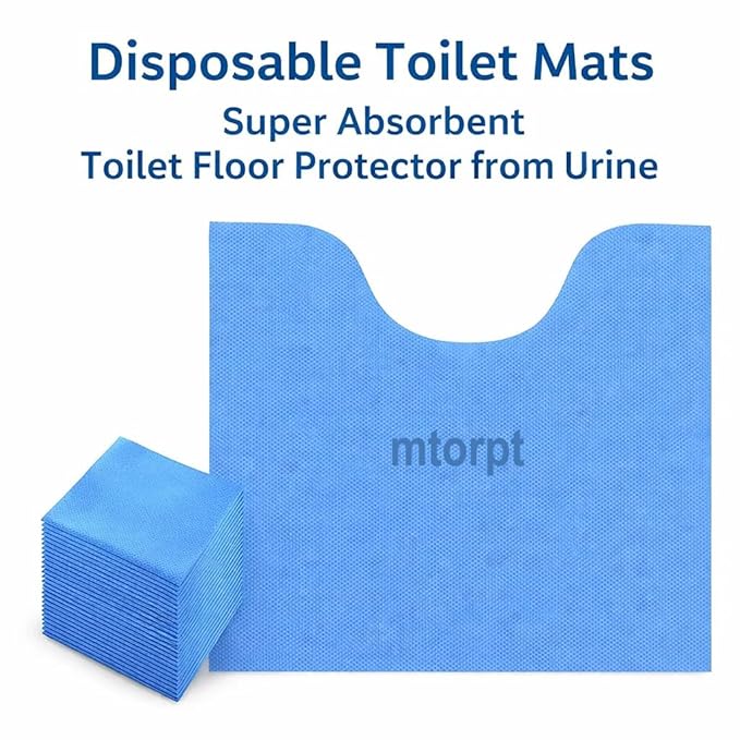 Upgraded 20 Pack Disposable Toilet Mats,Super Absorbent Toilet Floor Protector from Urine,Disposable Toilet Floor Mat for Urine,U Shaped Toilet Mat for Urine,Around Toilet Floor Protector 24" x 22"