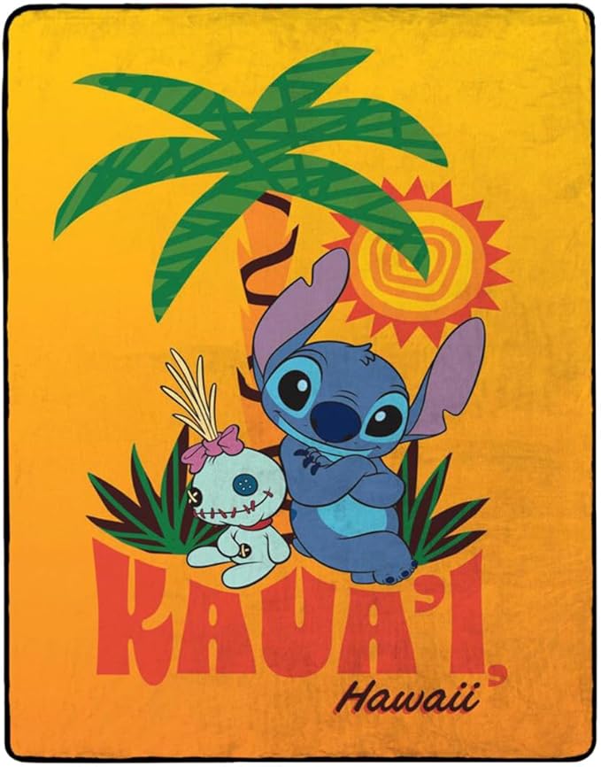 Disney Stitch Kaua'i Hawaii Double Sided Silk Touch Throw Blanket 50" x 70"
