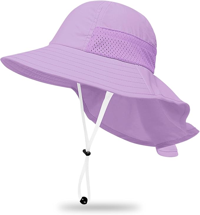Toddler Baby Sun Hat Kids Summer Beach Essentials Adjustable Beach Hats with Bucket Wide Brim for Boys Girls Age 0-14 Years