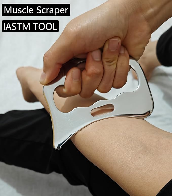 4 in 1 Stainless Steel Muscle Scraper Tool Set, IASTM Physical Therapy Massage Tools, Soft Tissue and Gua Sha Scraping Kit