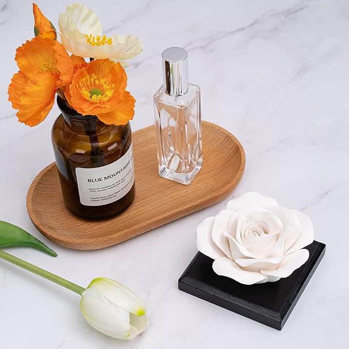 Rose Flower Styling Essential Oil Diffuser Stone, Non-Electric, Handmade Products, Decorative Tabletops, Car Decoration Ornaments(Essential Oils Not Included)