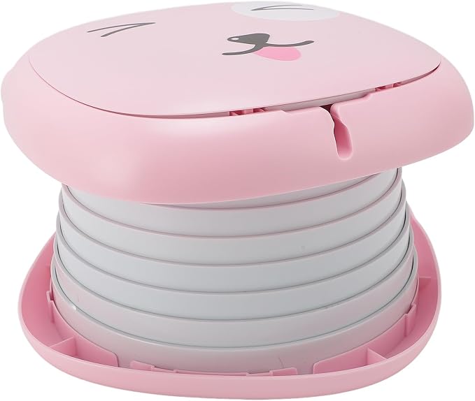 Travel Potty for Toddler, Foldable Potty Training Toilet Seat, Portable Potty Car Potty Folding Toilet for Boys Girls Baby Kids Children Indoor Outdoor Camping (Light Red)