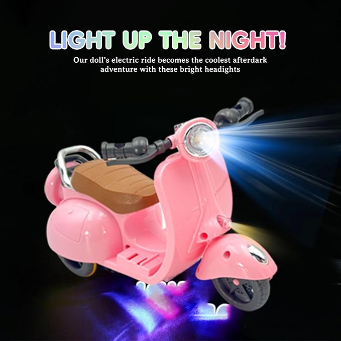 Accessories for 17cm Doll - Cute Doll Motorcycle Toy, Decor Desktop Ornaments for Dolls Collectors (Pink)