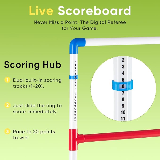 OLIXIS Ladder Ball, Golf Tossing Ball Set for Ladder Toss Game, Ladderball Outdoor Games for Lawn & Backyard for Adults & Kids, Complete with 6 Bolas, Scoreboards & Carry Bag