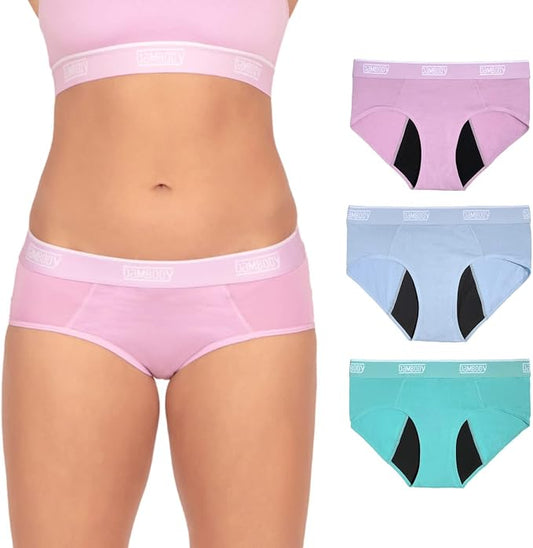 Bambody Absorbent Hipster for Light Flow, Sporty Period Panties for Women & Teens - Comfortable & Soft Protective Active Wear
