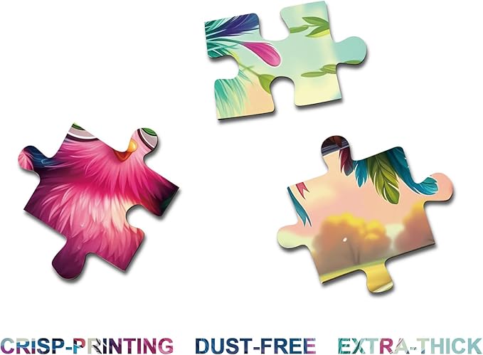 Funny Bird Puzzles for Adults 1000 Pieces Nature, Colorful Chick Flower Garden Art Jigsaw Puzzles, Cute Wildlife Aesthetic Impossible Hard Difficult Puzzle