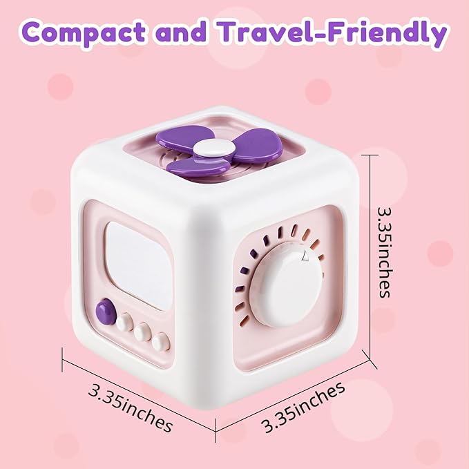Busy Cube Toy for 1 Year Old Girl Gifts, Montessori for Baby Girl, Travel Sensory Toys for Toddlers 1-3, Learning Fine Motor Skills| 1st Birthday Girl Gifts 12 Months