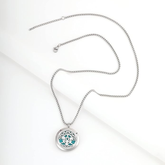 Essential Oil Diffuser Viking Necklace - Stainless Steel Locket- Best for Aromatherapy-Perfume, Fragrance, Scent Diffusers for Women and Girls