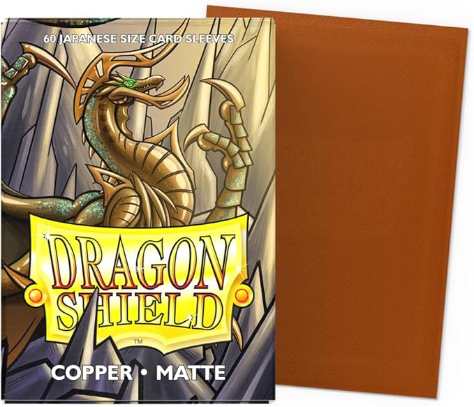 Dragon Shield | Japanese Size Card Matte Sleeves | 60 CT - Smooth & Tough Premium TCG Sleeves - Compatible with Yu-Gi-Oh, Naruto, Cardfight & Vanguard | Copper