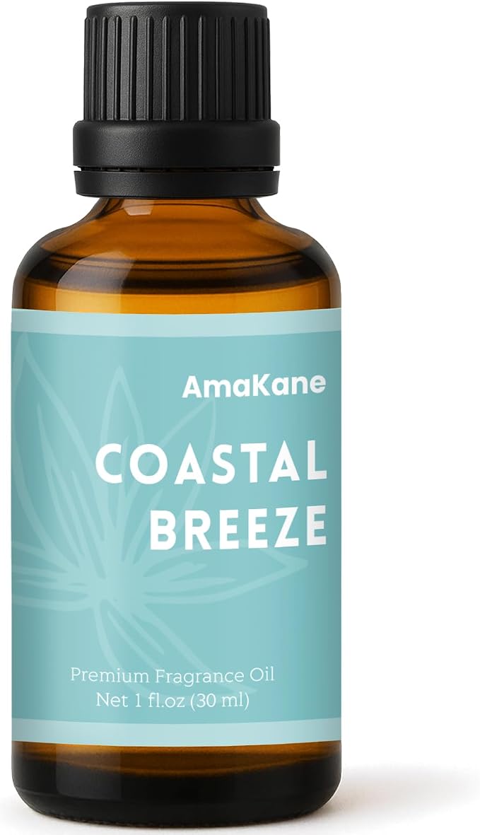 AmaKane Coastal Breeze Fragrance Oil for Aromatherapy, Summer Essential Oil for Diffusers for Home, DIY Candle Making Scents, Fragrance Oil for Soap Making, 30ml