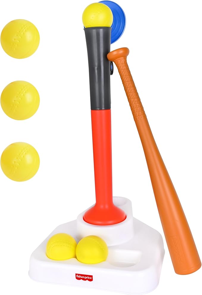 Fisher-Price™ Grow-to-Pro 2-in-1 Tee Ball Set for Toddlers & Kids, Height Adjustable Batting Practice & Outdoor Play Toy, Ages 18+ Months