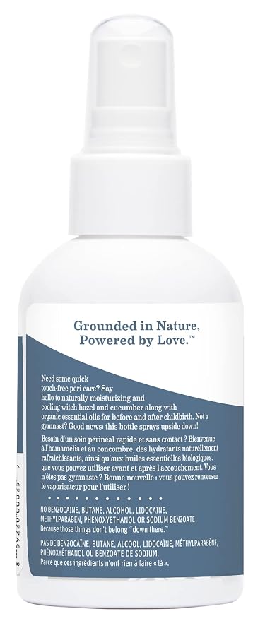 Earth Mama Herbal Perineal Spray | Safe for Pregnancy and Postpartum Recovery, Witch Hazel Natural Cooling Spray For After Birth Feminine Care Essentials, No Benzocaine or Butane, 4-Fluid Ounce