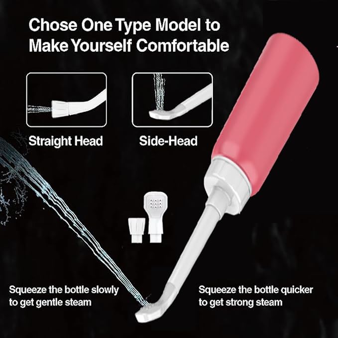 Wolfbeam The Original XL Butt Shower Portable Bidet, Green, 500ml | 17oz, 2 Nozzle, Scalable Tube, Travel Bidet Douche Bottles for Women, Peri Bottle Postpartum for Feminine Care