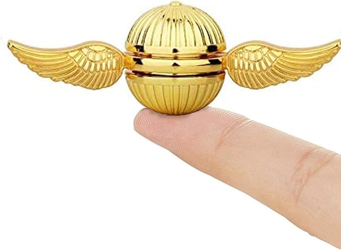 Cool Fidget Spinner for Kids Adults, Magic Ball Finger Hand Spinner Toys Stress Relief Ball Sensory Toy, Metal Fingertip Gyro Birthday Gift Stocking Stuffer for Boys Girls, Golden Decortion