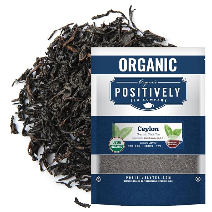 Organic Positively Tea Company, Ceylon Black Tea, Loose Leaf, 16 Ounce