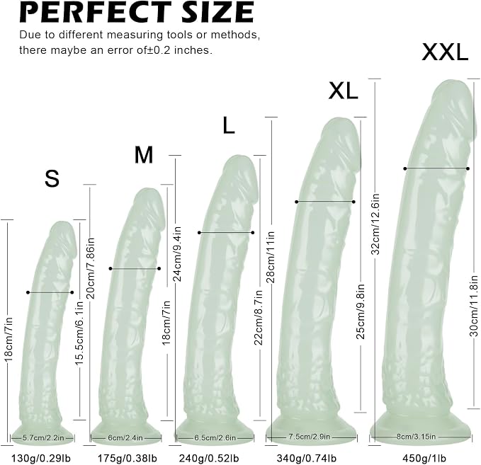 12.6'' Huge Dildo Soft Monster Dildos Sex Toys with Suction Cup for Hands-Free Play,Big Thick Dildos Suitable for Women/Men/Couples can be Use for G spot and Anal(Glow in The Dark Green)