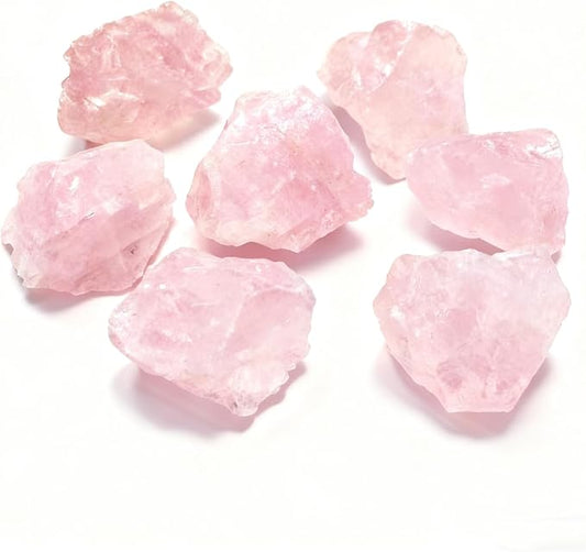 Bulk Raw Rose Quartz Crystals - Beginner DIY Healing Crystal Set, 1.2-2.0” Natural Unpolished Gemstones for Terrarium, Meditation, Tarot, Grids, Aroma Stone, 0.45lb