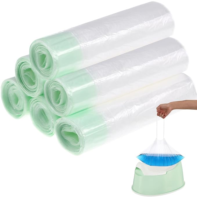Toyvian 50pcs Portable Disposable Travel Potty Liners for Boy Girl Leakproof Toilet Seat Bin Bags for Easy Potty Training at