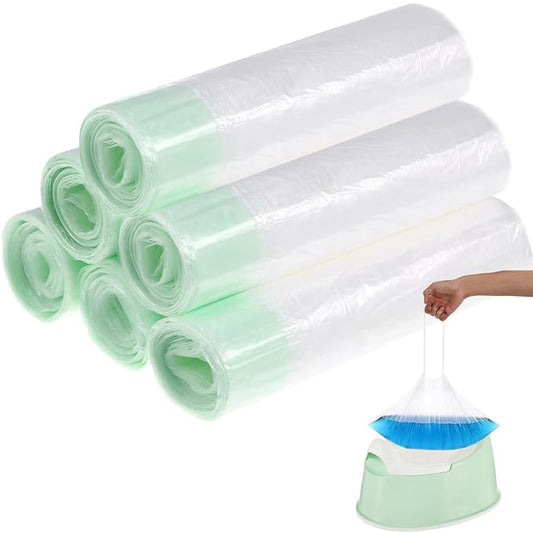 Toyvian 50pcs Portable Disposable Travel Potty Liners for Boy Girl Leakproof Toilet Seat Bin Bags for Easy Potty Training at