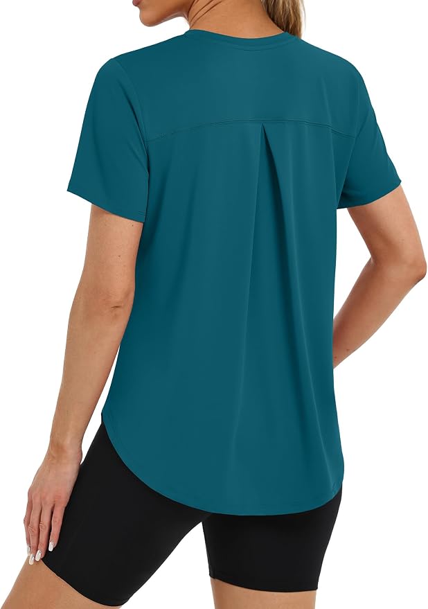 BKRIVE Workout Tops for Women UPF 50+ Quick Dry Shirts (S-3XL) | Ideal for Hiking, Yoga, Running, Gym workouts, Pilstes, Tennis & Travel. Lightweight, Breathable & Moisture wicking