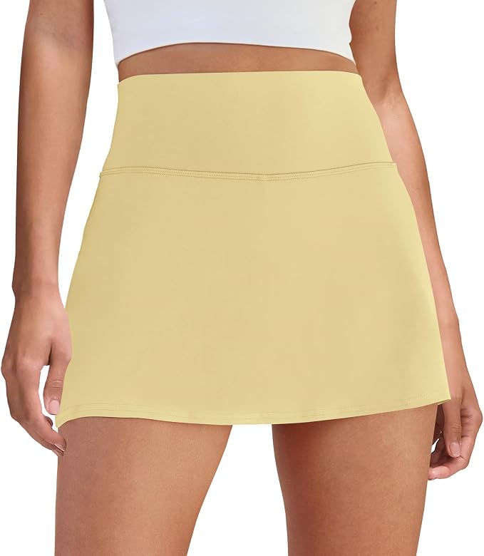 Womens Skort Tennis Skirt with Pocket Shorts | Mini Golf Skirts, High Waisted, Built-in Shorts, Soft Comfortable Fabric, for Summer Casual, Athletic Workout, Pickleball