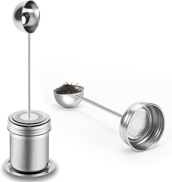 Numola Premium Tea Infuser | Extra Fine 304 Stainless Steel, Tea Strainer with Spoon Handle, Versatile Tea Ball, For Brewing Loose Leaf Tea