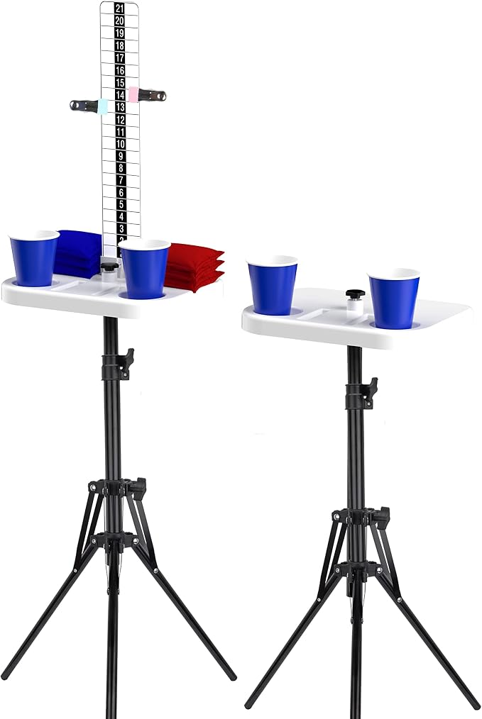 Cornhole Scoreboard 4 Sets Cornhole Score Keeper with Dri-nk Holder Corn Hole Game Accessories for Outside, Yard Game