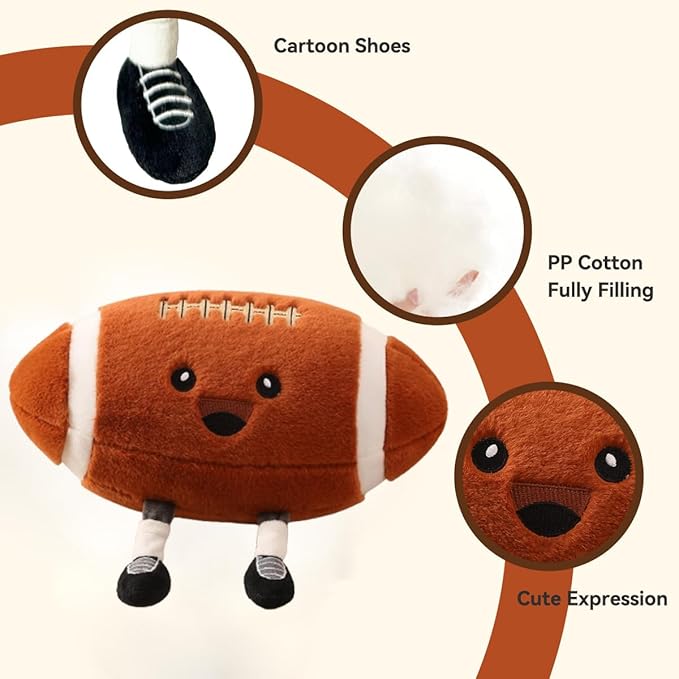 Funny Football Pillow with Legs – Cute Stuffed Animal Toy for Boys Girls, Football Throw Pillow Gift for Room Decor, Couch or Bed (Football 9 Inch)
