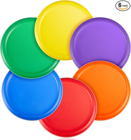 8 Inch Foam Flying Discs PE Equipment Coated Soft Flying Discs Kid Toy for Physical Education Equipment Elementary School Teaching Beach Outdoor Playing Game Sports Party Supplies, 6 Colors