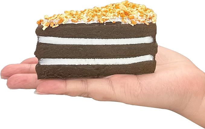 Chocolate Cream Triangle Cake Squishies Toy for Kids Birthday Gift,Cute Stress Relief Simulation Slow Rising Bread Squishi Squeeze Toys(Random Color)