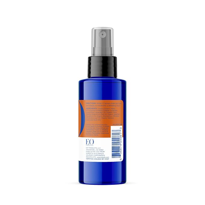 EO Organic Deodorant Spray, 4 Ounce (Pack of 3), Citrus, made with Essential Oils for Men and Women