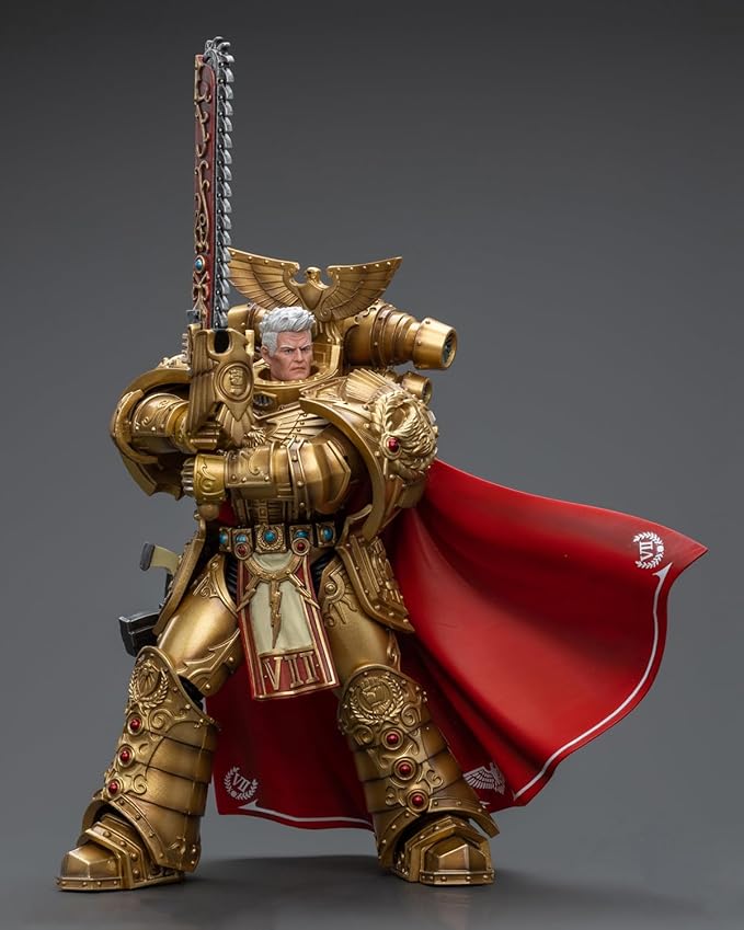 Pipigirl JoyToy 40K Genuine License 1:18 Action Figure, Imperial Fists Rogal Dorn, Primarch of The Vllth Legion, 7.08 inch Collectible Action Figures Kits (Rogal Dorn)