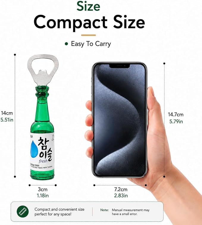 Korean Soju Bottle Magnet Bottle Opener | Fridge, Bar Kitchen, Souvenir Gift